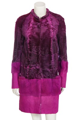 Lot 79 - An Alexander McQueen by Sarah Burton fuchsia fur coat, Pre-Fall 2011