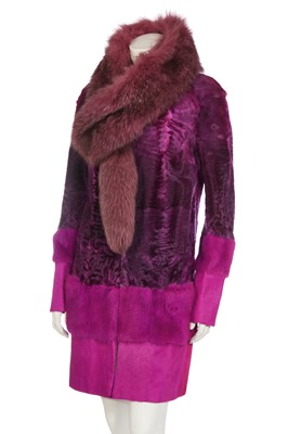 Lot 79 - An Alexander McQueen by Sarah Burton fuchsia fur coat, Pre-Fall 2011