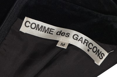 Lot 201 - An early Comme des Garçons black velvet hooded dress, 'Red is Black' collection, Autumn-Winter 1988-89