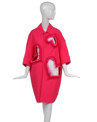 Lot 140 - A Comme des Garçons pink  'Hearts' coat, 'Bad Taste' collection, Autumn-Winter 2008-09