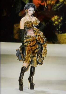 Lot 69 - A rare Vivienne Westwood faux-fur corset, Vive La Cocotte' collection, Autumn-Winter 1995-96
