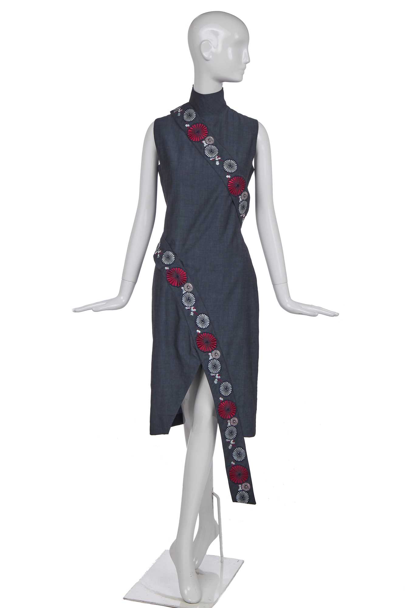 Lot 133 - An Alexander McQueen steel-grey wool dress, 'Voss' collection, Spring/Summer 2001
