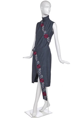 Lot 133 - An Alexander McQueen steel-grey wool dress, 'Voss' collection, Spring/Summer 2001