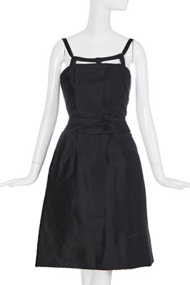 Lot 362 - A Christian Dior black silk ziberline cocktail dress, circa 1959