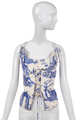 Lot 459 - A rare Vivienne Westwood toile du Jouy' print corset, Spring-Summer 1996