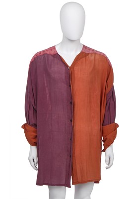 Lot 77 - A rare dyed muslin shirt, 'Afghanistan Repudiates Western Ideals', Spring-Summer, 1985