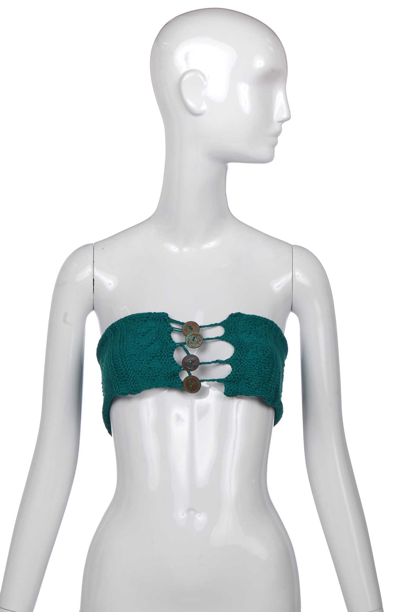 Click for high resolution Lot 84 - A rare John Galliano knitted breastband 'The Ludic Game' collection, Autumn-Winter, 1985-86