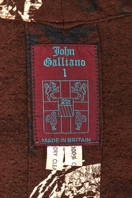 Lot 79 - A rare and important John Galliano printed 'Vultures' kimono, 'The Ludic Game' collection, Autumn-Winter, 1985-86