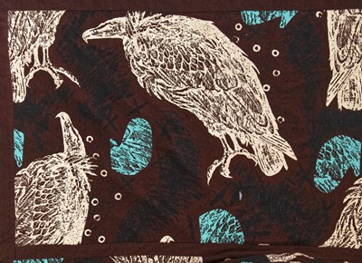 Lot 79 - A rare and important John Galliano printed 'Vultures' kimono, 'The Ludic Game' collection, Autumn-Winter, 1985-86