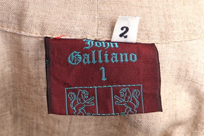Lot 85 - A rare John Galliano linen 'Scissor-Pleat' dress, Fallen Angels collection, Spring-Summer 1986