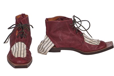 Lot 87 - A rare pair of John Galliano by Patrick Cox 'Hobo' boots, 'Fallen Angels' collection, Spring-Summer 1986