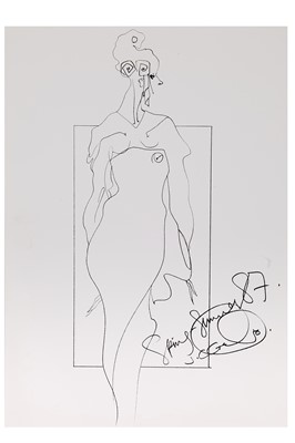 Lot 95 - A John Galliano original fashion sketch, Spring-Summer, 1987