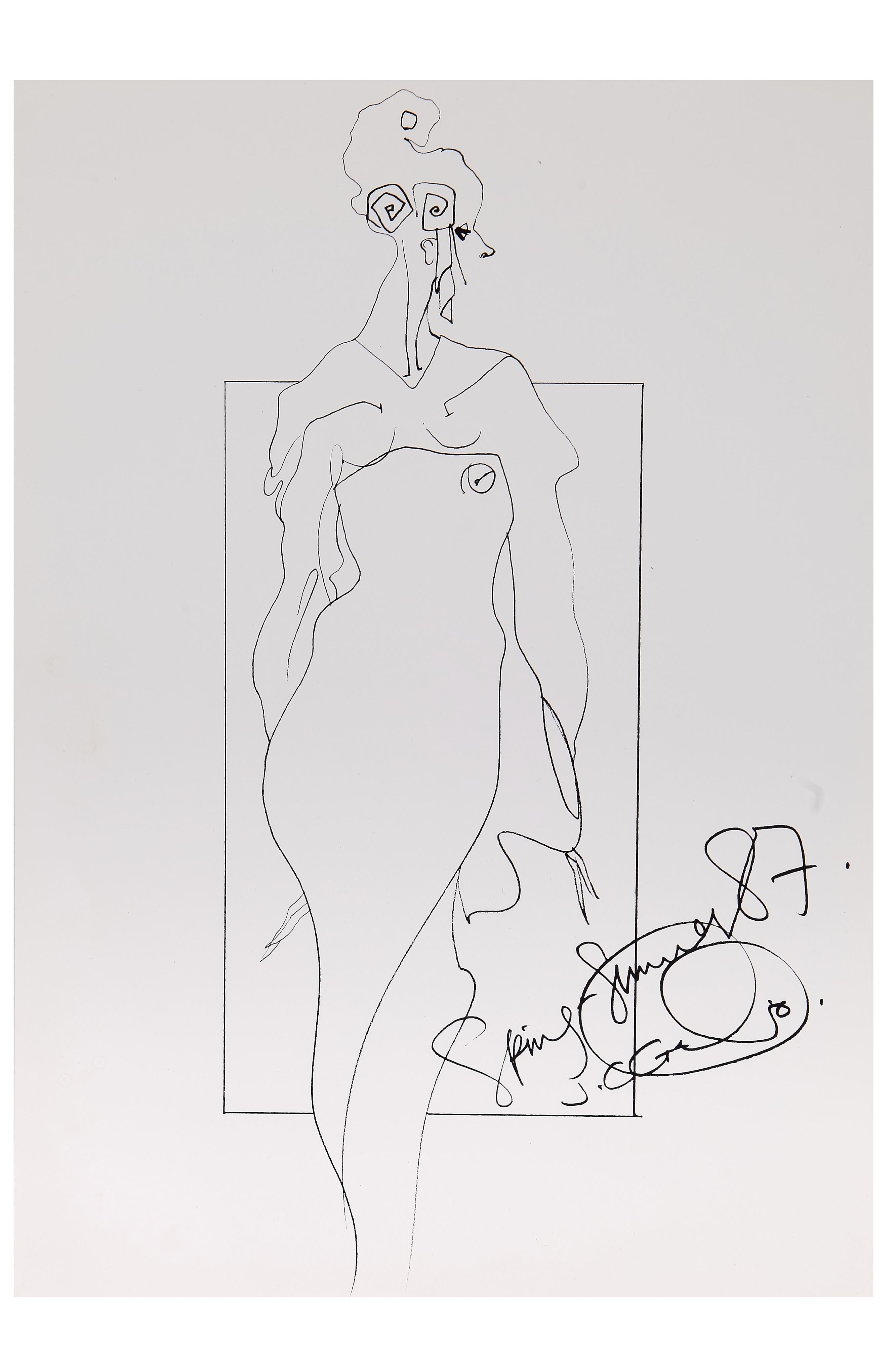 Lot 95 - A John Galliano original fashion sketch,