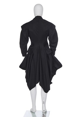 Lot 92 - A John Galliano black gabardine 'pannier' coat, A/W 1986 or S/S 1987
