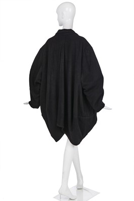 Lot 102 - A John Galliano black wool 'Barrel' coat, 'The Rose', collection, Autumn-Winter, 1987-88