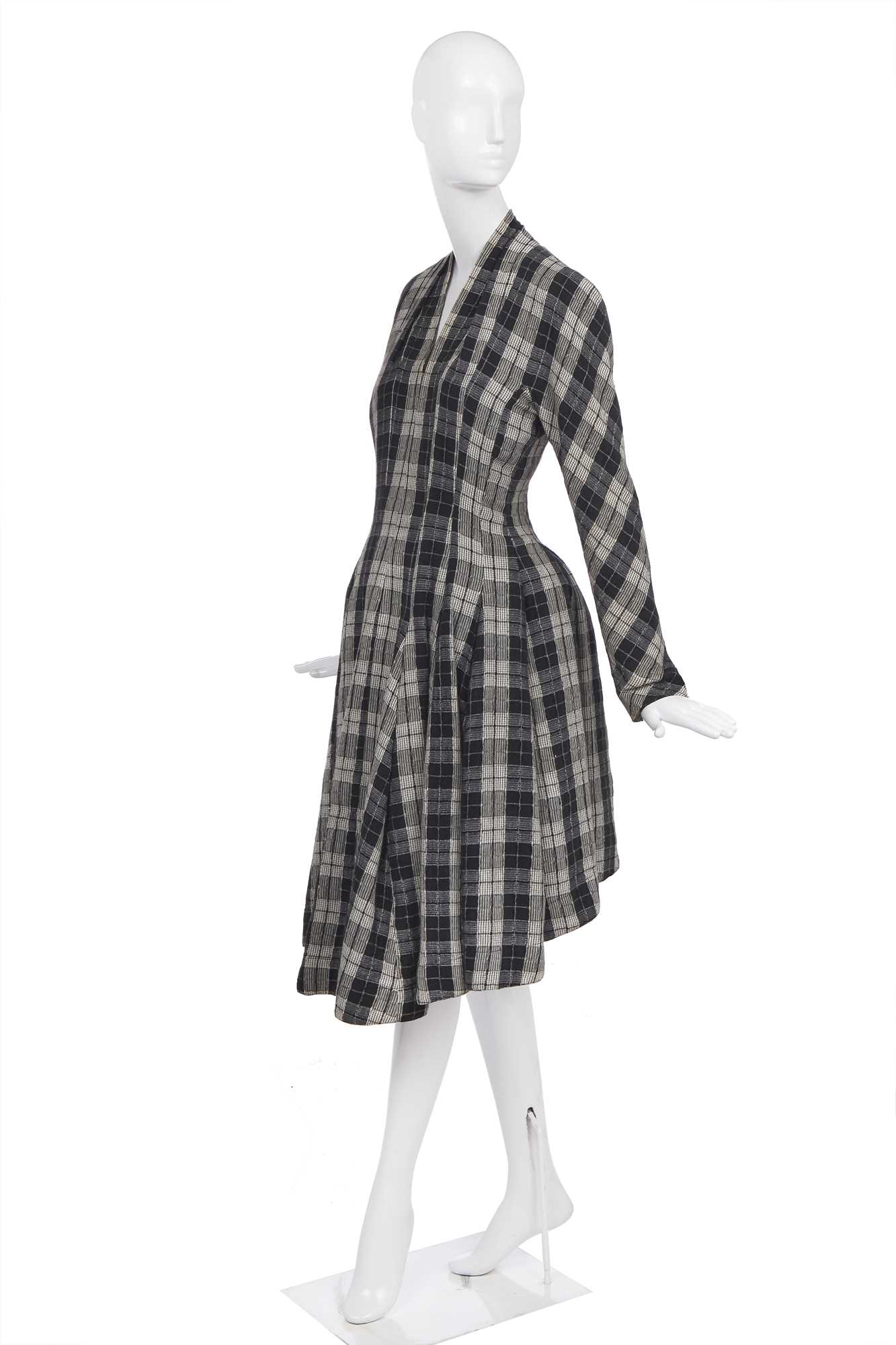 Lot 93 - A rare John Galliano tartan cotton 'bustle' dress, 'The Rose' collection, Autumn-Winter 1987-88