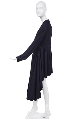 Lot 96 - A John Galliano navy wool coat/dress, 'The Rose' collection, Autumn-Winter 1987-88