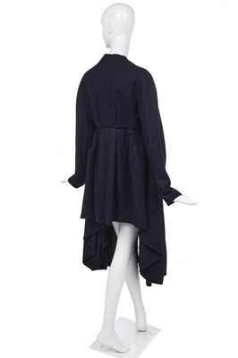 Lot 96 - A John Galliano navy wool coat/dress, 'The Rose' collection, Autumn-Winter 1987-88