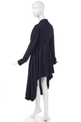 Lot 96 - A John Galliano navy wool coat/dress, 'The Rose' collection, Autumn-Winter 1987-88