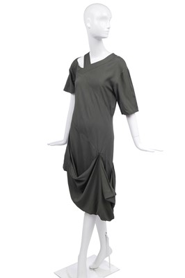 Lot 98 - A John Galliano olive-green viscose dress, 'The Rose' collection, Autumn-Winter 1987-88