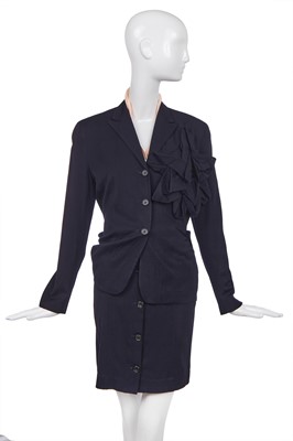 Lot 103 - A John Galliano navy suit ensemble, 'Blanche DuBois' collection, Spring-Summer, 1988