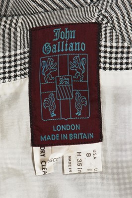 Lot 235 - A John Galliano Prince of Wales check viscose dress, 'Blanche DuBois' collection, Spring-Summer 1988