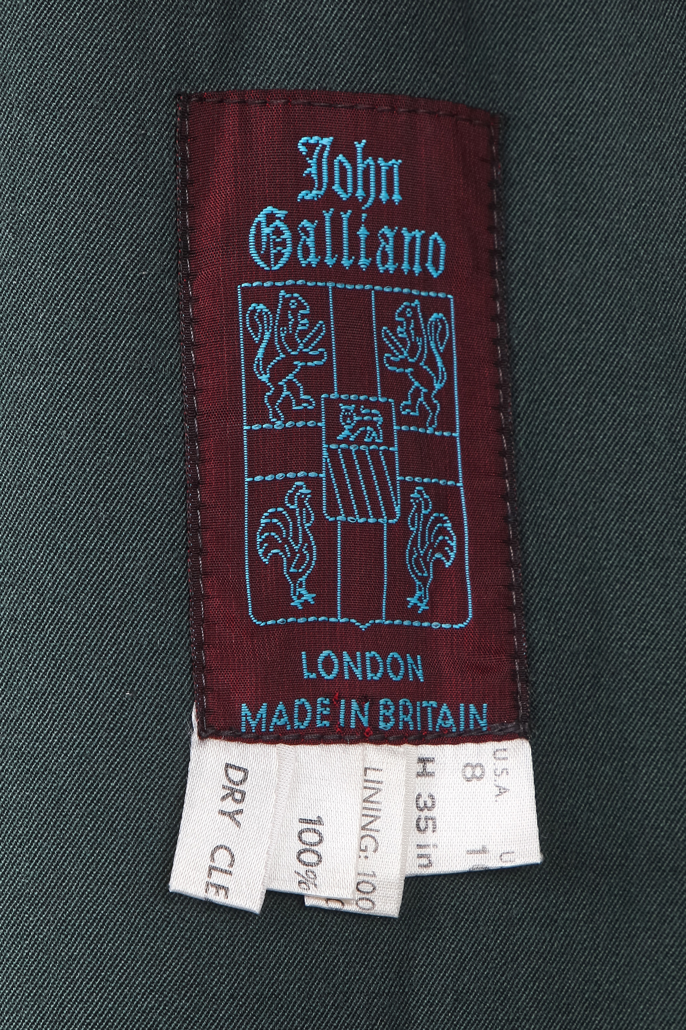 Lot 104 - A John Galliano green gabardine jacket,