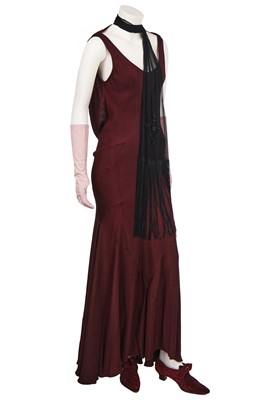 Lot 106 - A John Galliano complete bias-cut evening gown look, 'Hairclips' collection, Autumn-Winter, 1988-89
