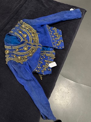 Lot 145 - A Gianni Versace embellished blue suede jacket, Spring-Summer 1990