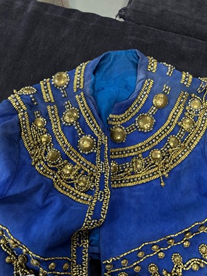 Lot 145 - A Gianni Versace embellished blue suede jacket, Spring-Summer 1990