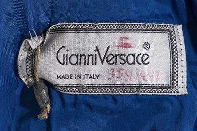 Lot 145 - A Gianni Versace embellished blue suede jacket, Spring-Summer 1990