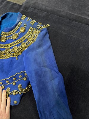 Lot 145 - A Gianni Versace embellished blue suede jacket, Spring-Summer 1990