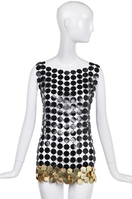 Lot 278 - A black acrylic chain-linked dress in the style of Paco Rabanne, probably 1960s