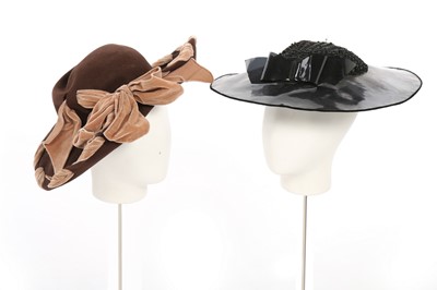 Lot 288 - Nine quirky and colourful hats, 1930s-40s,...