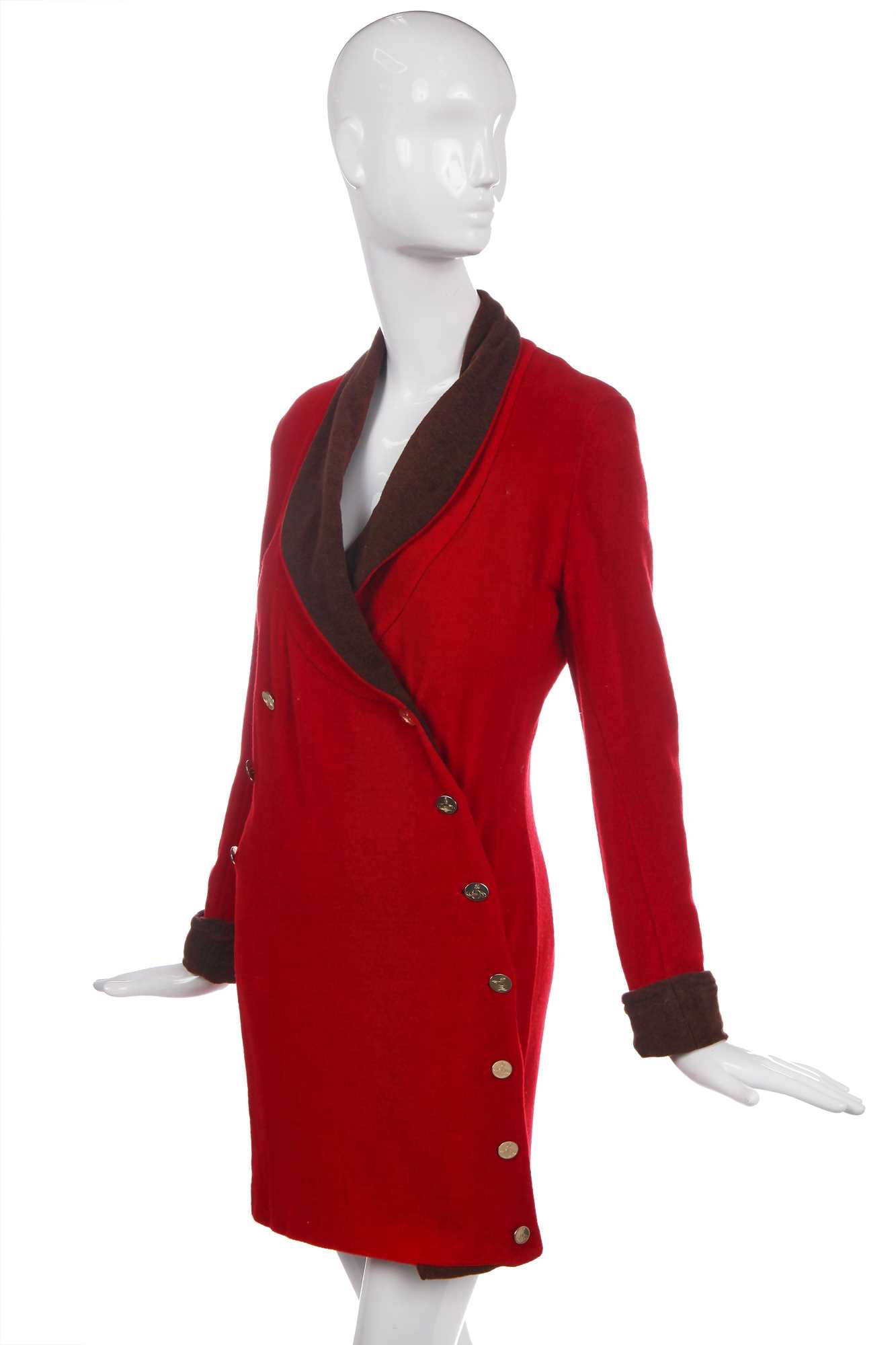 Lot 365 - A Vivienne Westwood double-breasted hunting dress, 'Voyage to Cythera' collection, Autumn-Winter 1989-90