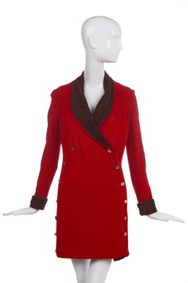 Lot 365 - A Vivienne Westwood double-breasted hunting dress, 'Voyage to Cythera' collection, Autumn-Winter 1989-90