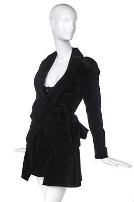 Lot 458 - A Vivienne Westwood black velvet ensemble, 'Erotic Zones' collection, Spring-Summer 1995