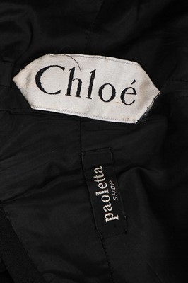 Lot 285 - A Chloé black crepe minidress, probably by Karl Lagerfeld, late 1960s
