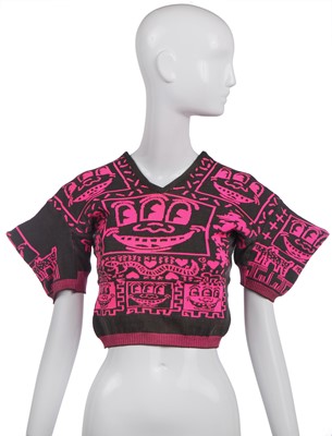 Lot 354 - A Westwood/McLaren 'Smiley face' knitted  top, 'Witches' collection, Autumn-Winter 1983-84