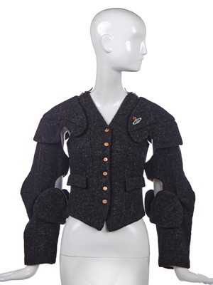 Lot 361 - A Vivienne Westwood grey wool armour waistcoat/jacket, 'Time Machine' collection, Autumn-Winter 1988-89