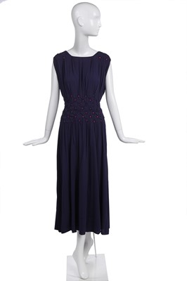 Lot 241 - A Lucien Lelong deep purple crêpe dress, early 1930s