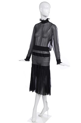 Lot 412 - A Chloé by Karl Lagerfeld black chiffon dress, Autumn-Winter 1980-81