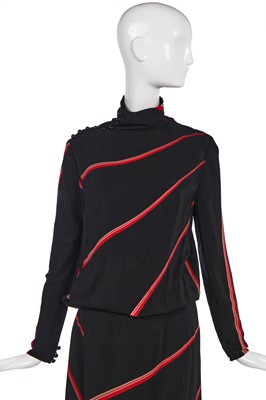 Lot 406 - A Chloé by Karl Lagerfeld black crêpe de chine dress, 1980