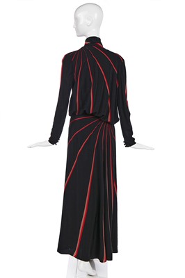 Lot 406 - A Chloé by Karl Lagerfeld black crêpe de chine dress, 1980