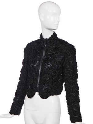 Lot 410 - A Geoffrey Beene black lace jacket, 1987