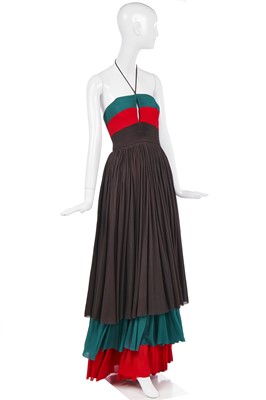 Lot 310 - A Madame Grès couture tricolour crêpe dress, late 1970s