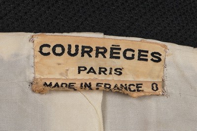 Lot 289 - A Courrèges black wool suit, 1968