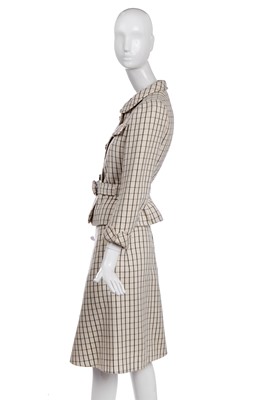 Lot 291 - A Courrèges double-breasted checked wool suit, 1969