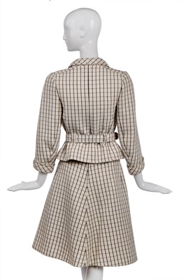 Lot 291 - A Courrèges double-breasted checked wool suit, 1969