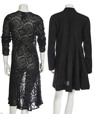 Lot 238 - A John Galliano black devoré dress and other items, 'Charles James' collection, Spring-Summer 1989